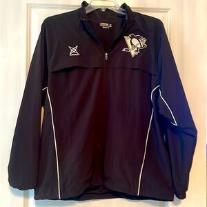 Pittsburgh Penguins inspired full zip wind breaker jacket.